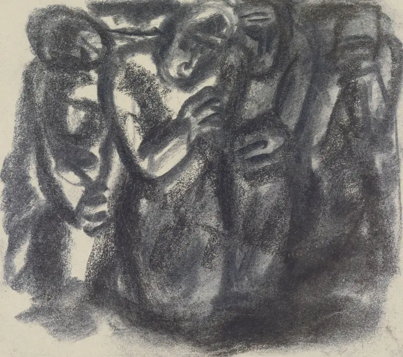 Szkic grupy ludzi, Leo Gestel