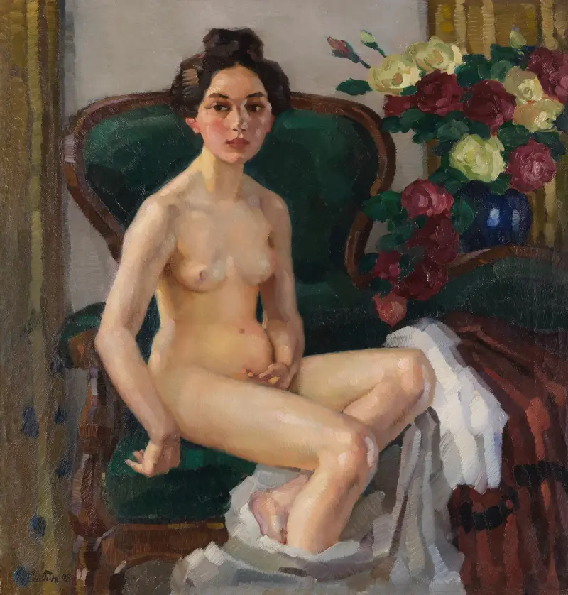 Auf dem Sofa II (Gusti) av Leo Putz