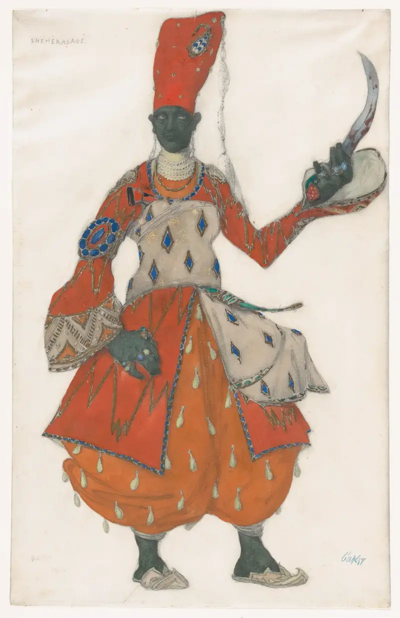 Kostümentwurf für einen Eunuchen in Scheherazade von Léon Bakst