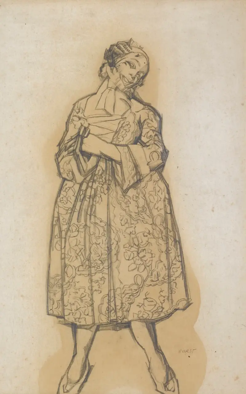Kostymdesign för Dorothée från Les Femmes de Bonne Humeur av Léon Bakst