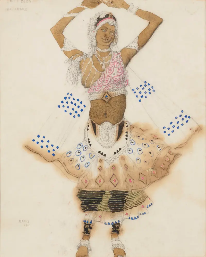 Kostümentwurf für „Le Dieu Bleu“; Bajadere von Léon Bakst