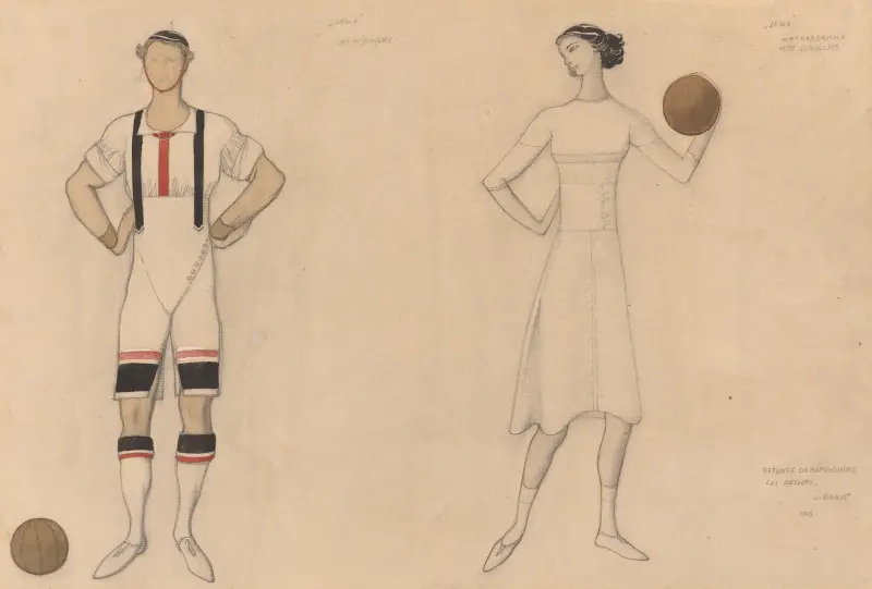 Kostümstudie zu „Jeux“ von Léon Bakst