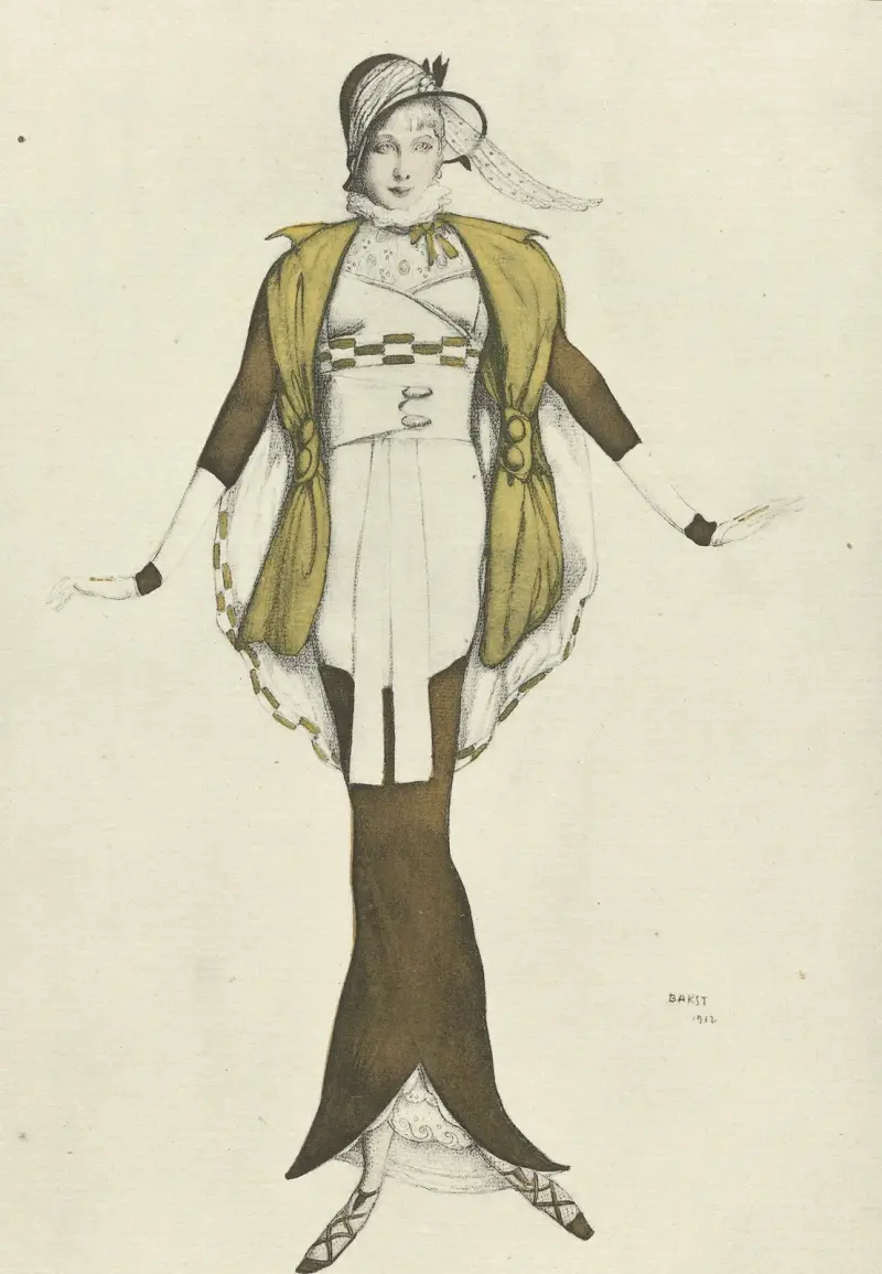 Philomèle / Baksts dräkt utförd av Paquin, 1912 av Léon Bakst