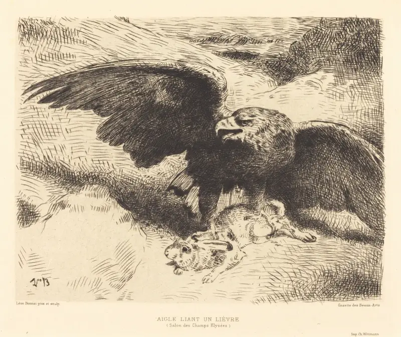 Örn som slår en hare av Léon Bonnat