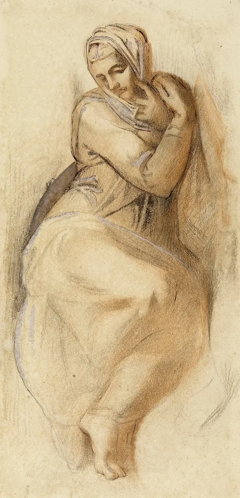 Studie der Jungfrau aus dem Jüngsten Gericht der Sixtinischen Kapelle in Rom, nach Michelangelo von Léon Bonnat