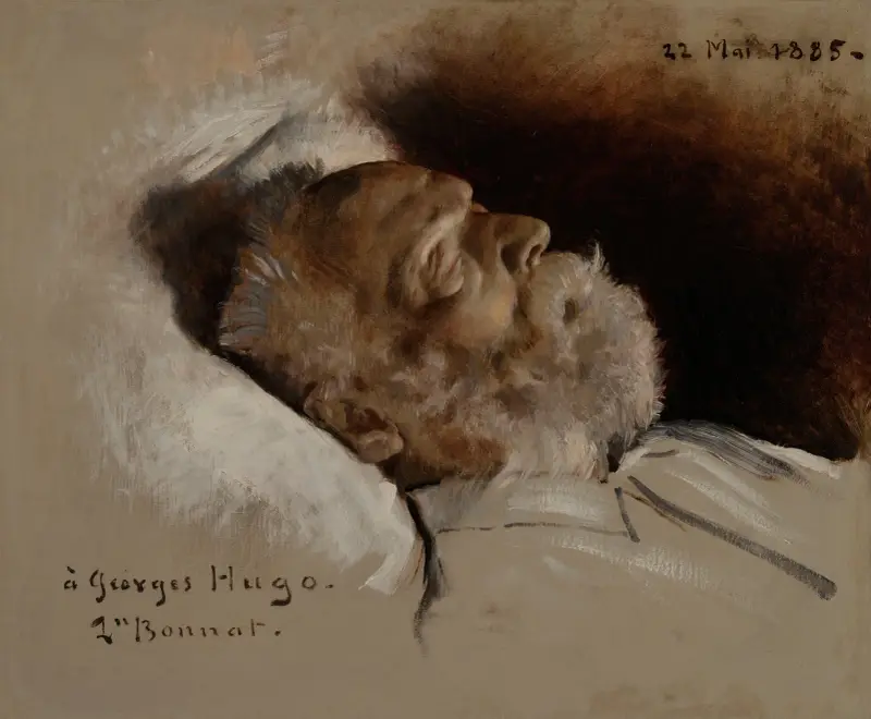 Victor Hugo på sin dödsbädd av Léon Bonnat