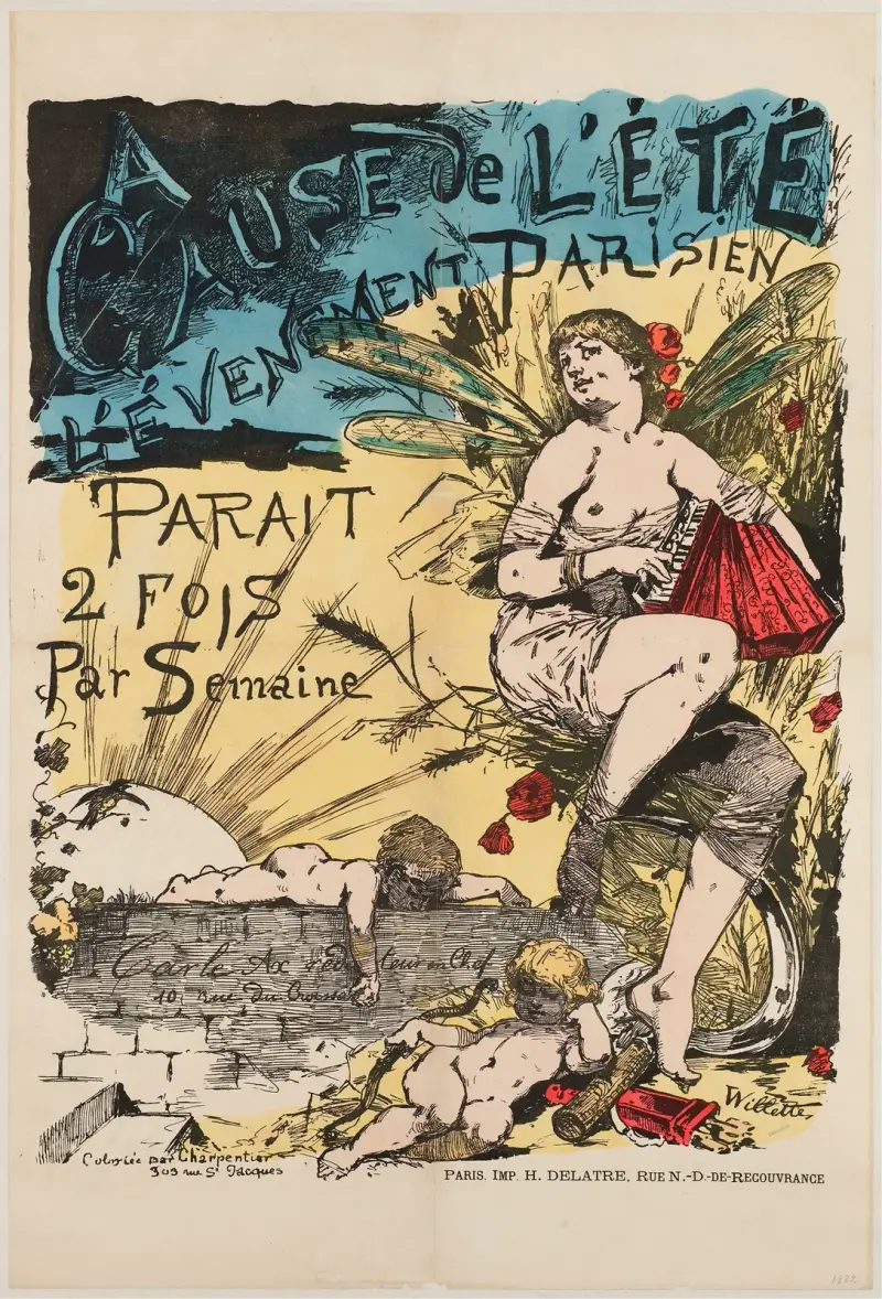 På grund av sommaren, Parisiska evenemanget av Adolphe Léon Willette