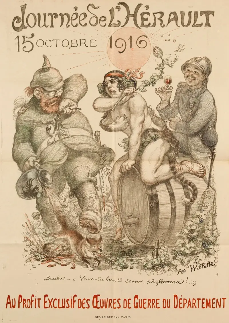 Héraults dag 15 oktober 1916 till förmån för departementets krigsverk. av Adolphe Léon Willette