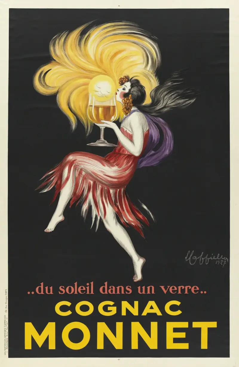 Sol i ett glas. Cognac Monnet av Leonetto Cappiello