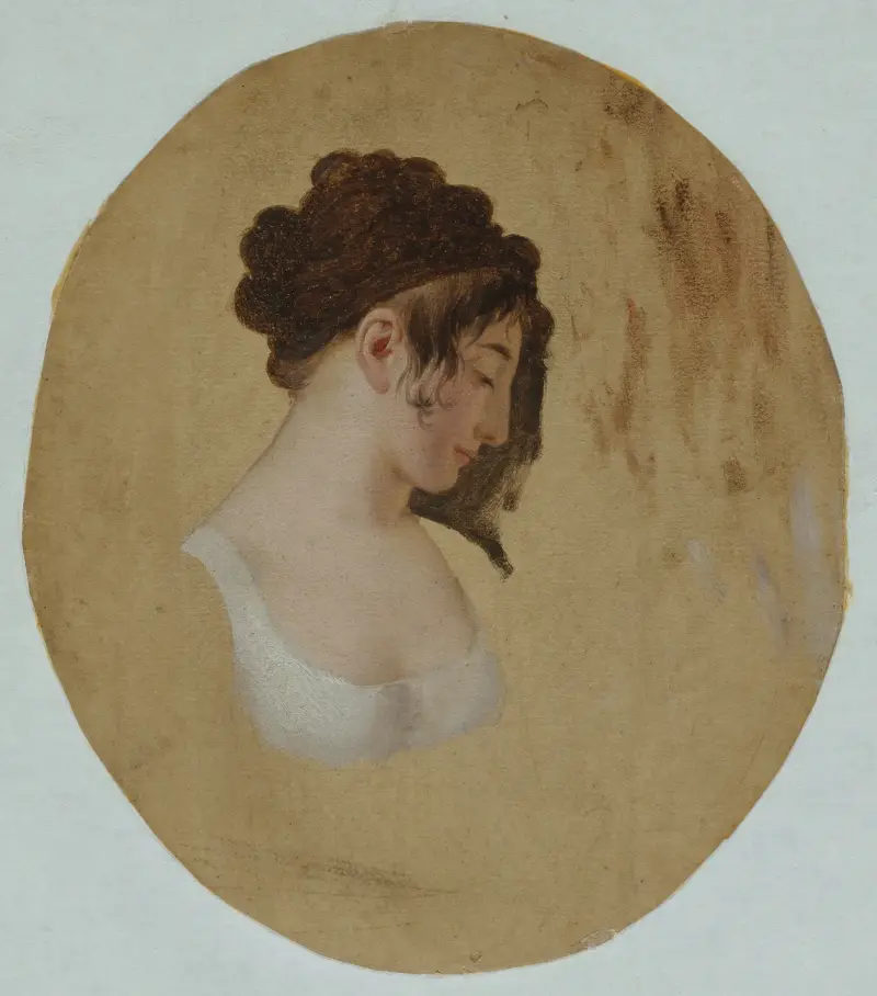 Profil av en ung kvinnas huvud av Louis-Léopold Boilly