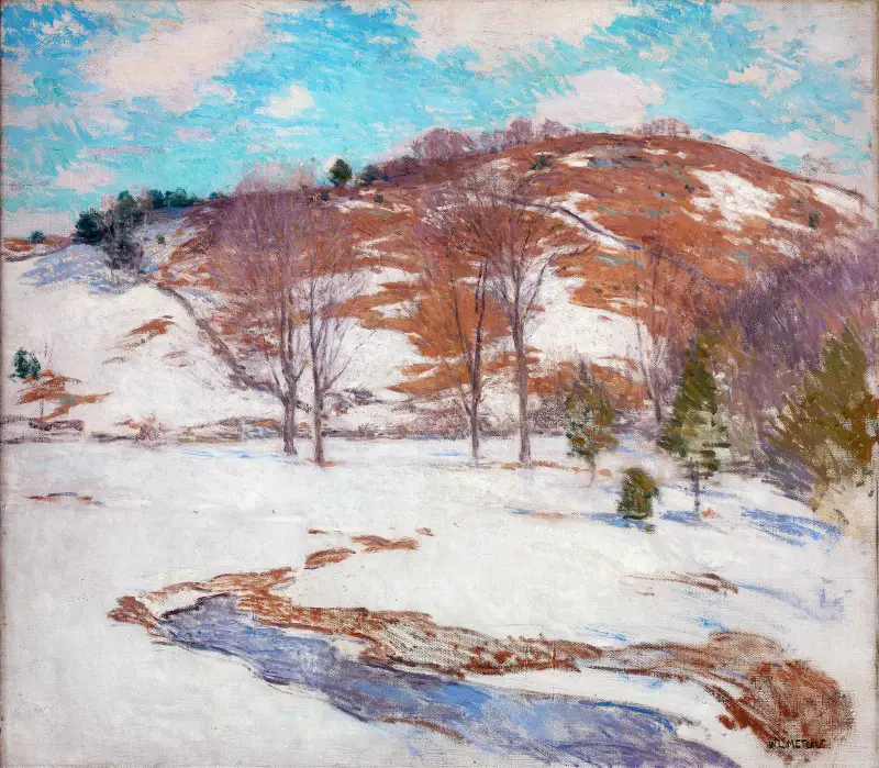 Snö i förbergen av Willard Leroy Metcalf