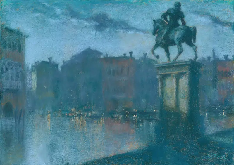 Campo Santi Giovanni e Paolo, Venedig i skymningen av Lucien Lévy-Dhurmer