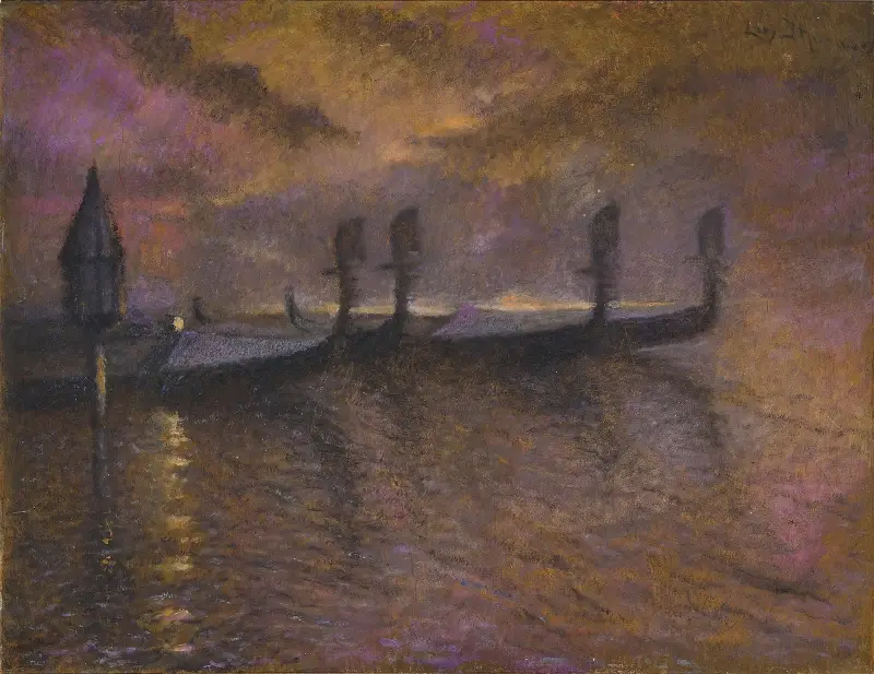 Gondole w blasku księżyca, Lucien Lévy-Dhurmer