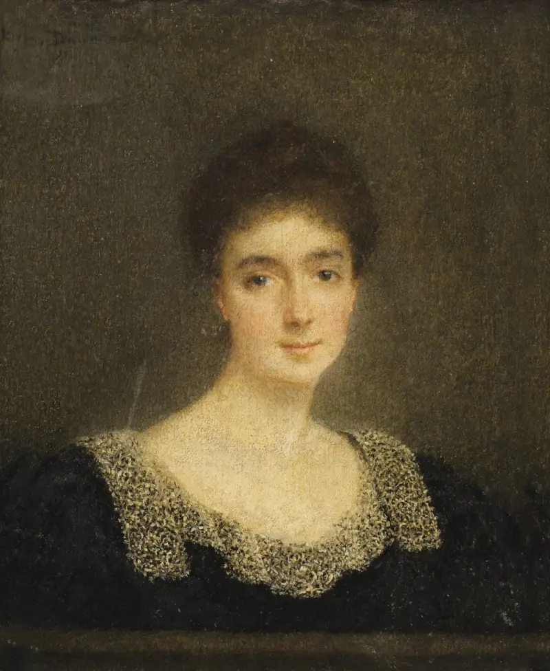 Förmodat porträtt av Marguerite de Schickler, grevinna Hubert de Pourtalès av Lucien Lévy-Dhurmer