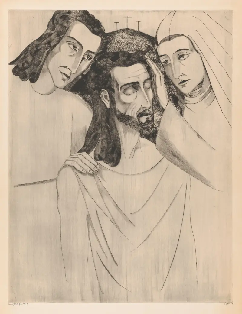 Kristus mellan Johannes döparen och Maria av Lodewijk Schelfhout