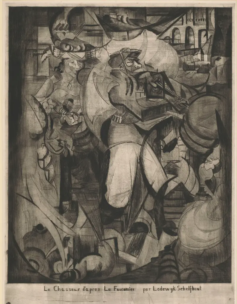 Prent, after Henri Victor Gabriel Le Fauconnier av Lodewijk Schelfhout