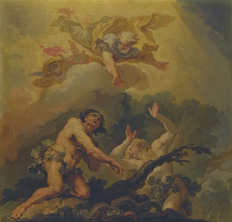 Adam och Evas fördrivning ur paradiset av Vicente López Portaña