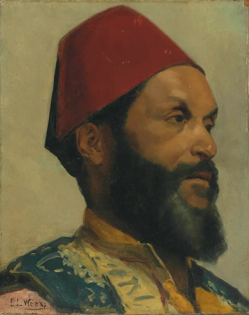 Porträtt av en turkisk man av Edwin Lord Weeks