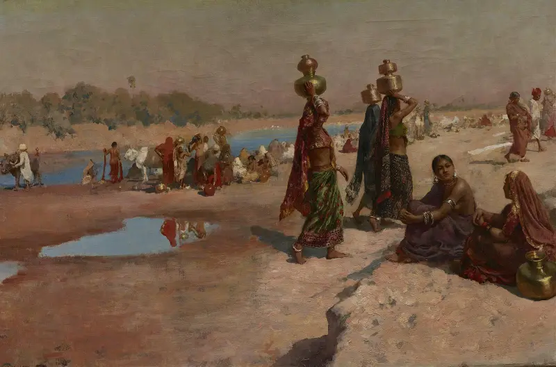 Vattenbärare vid Ganges av Edwin Lord Weeks