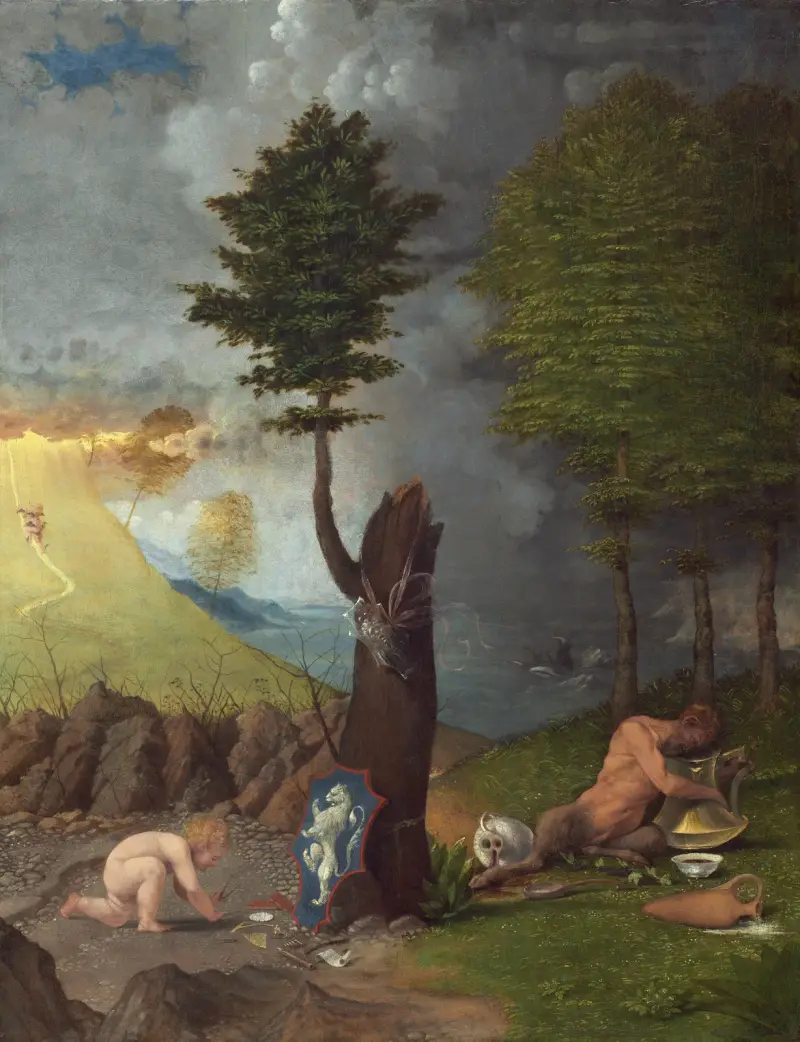 Allegorie der Tugend und des Lasters von Lorenzo Lotto