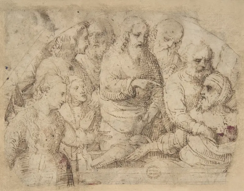 Lasarus uppväckelse av Lorenzo Lotto