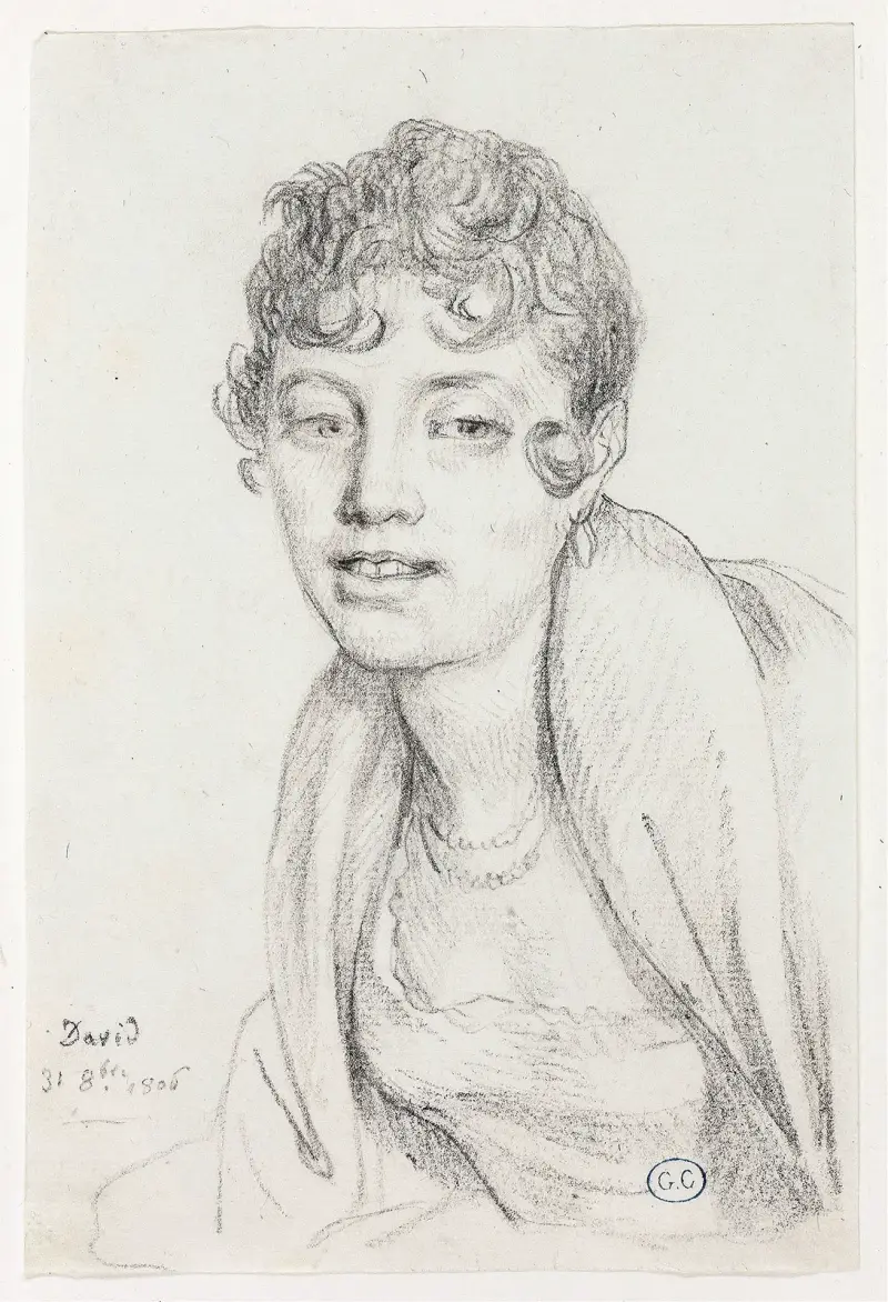Bust of Angelique Mongez av Jacques Louis David
