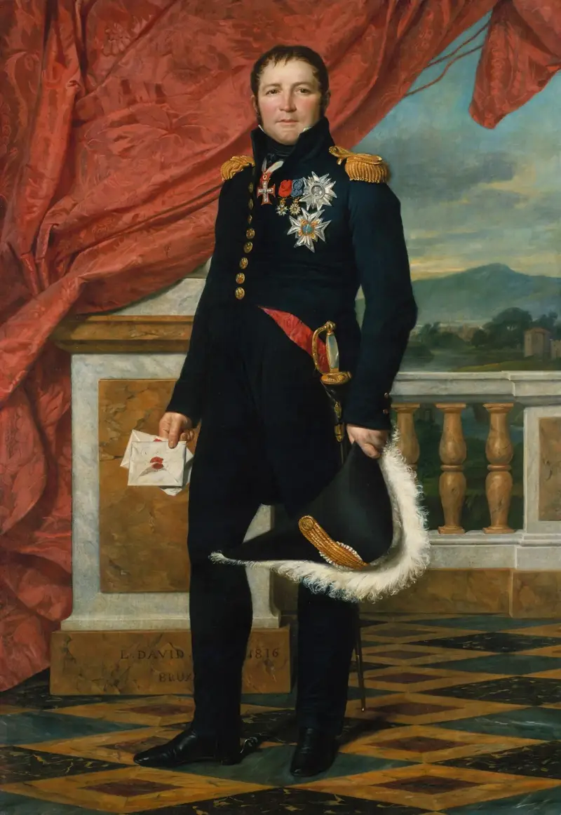 Porträtt av den franske politikern och soldaten Étienne Maurice Gérard av Jacques Louis David