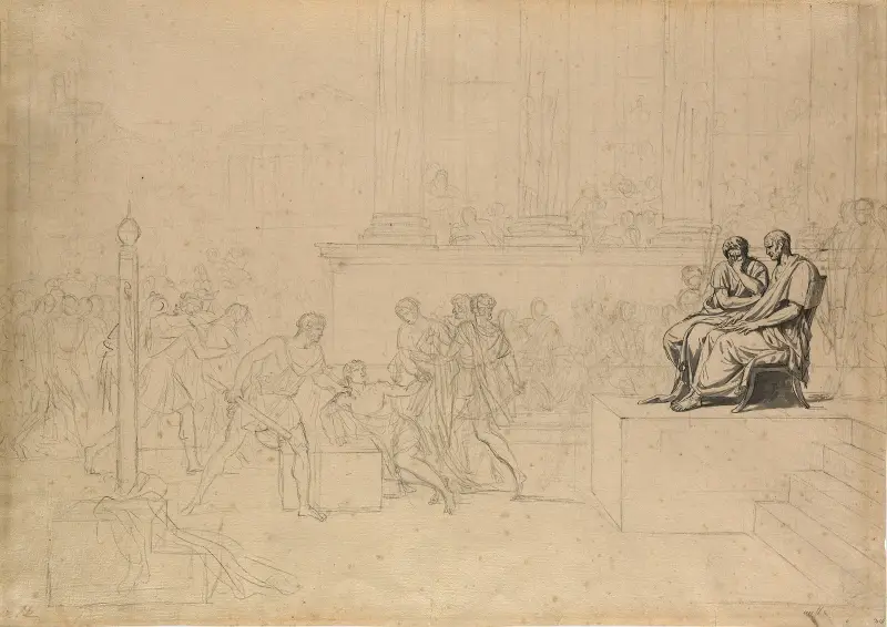 Studie till Brutus söners död av Jacques Louis David