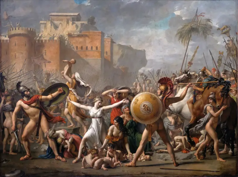 Sabinskornas ingripande av Jacques Louis David
