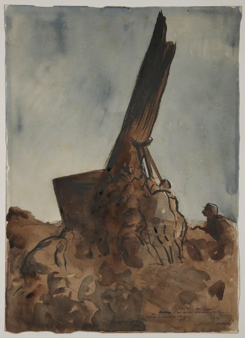 Utsättande av en observationspost av kamouflagekonstnärer av Jean-Louis Forain