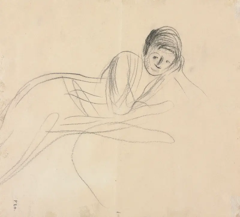 Reclining Woman (verso) av Jean-Louis Forain