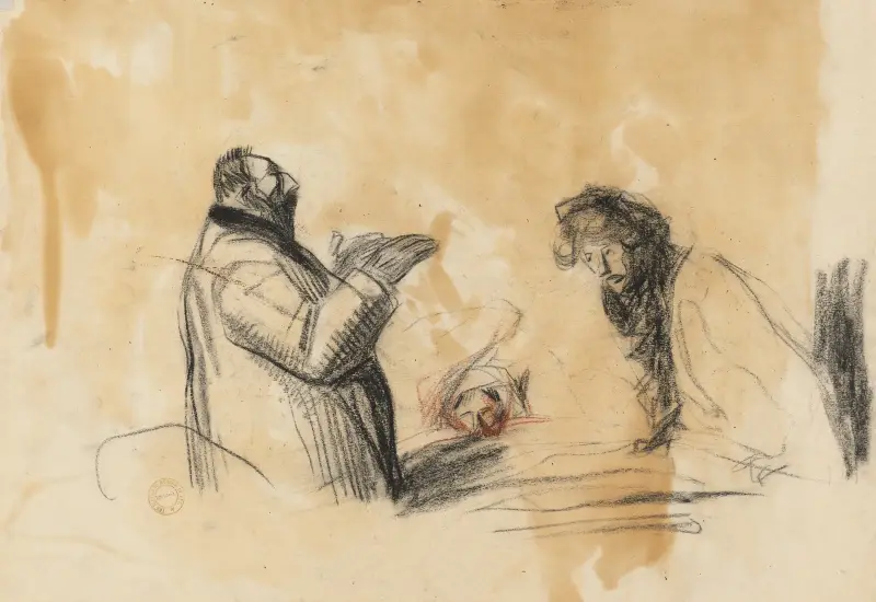 Skizze zu Im Krankenhaus (Rückseite) von Jean-Louis Forain