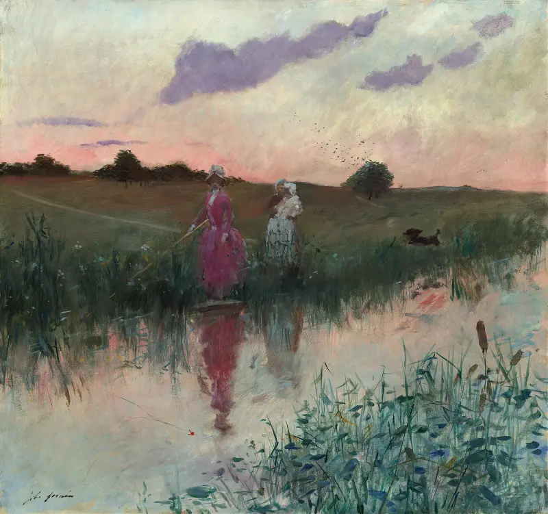 Konstnärens hustru fiskar av Jean-Louis Forain