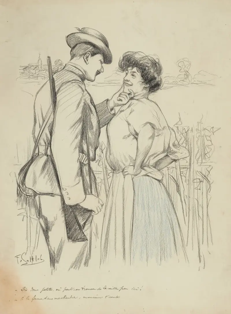 Sag mal, Kleines, wo findet man hier eine Wachtel – auf dem Hof, in meinem Zimmer, Herr Graf von Fernand Louis Gottlob