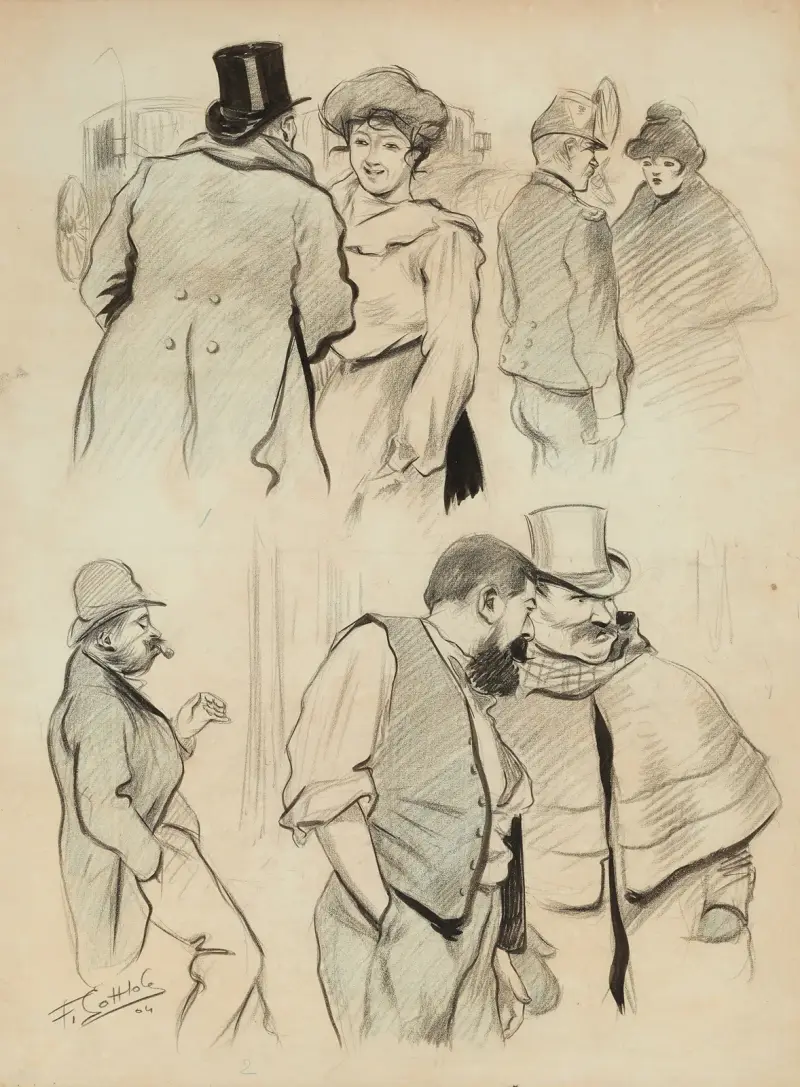 Discussions dans la rue av Fernand Louis Gottlob