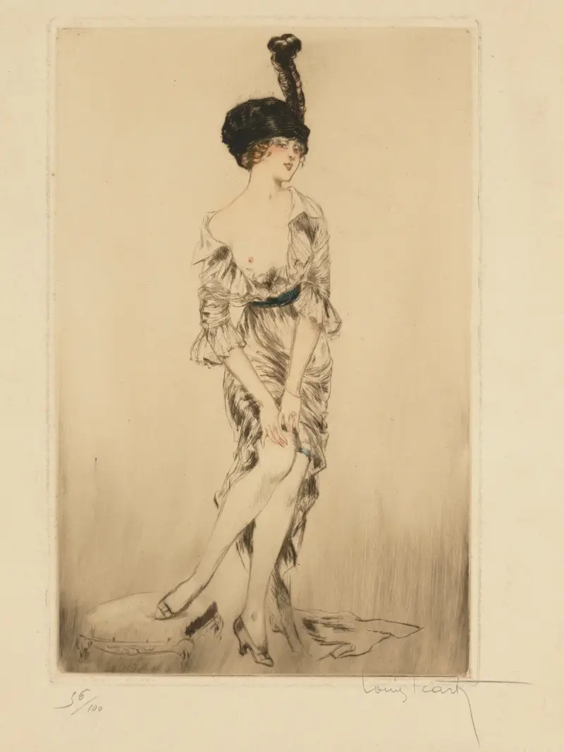 Eine modisch gekleidete junge Frau von Louis Icart