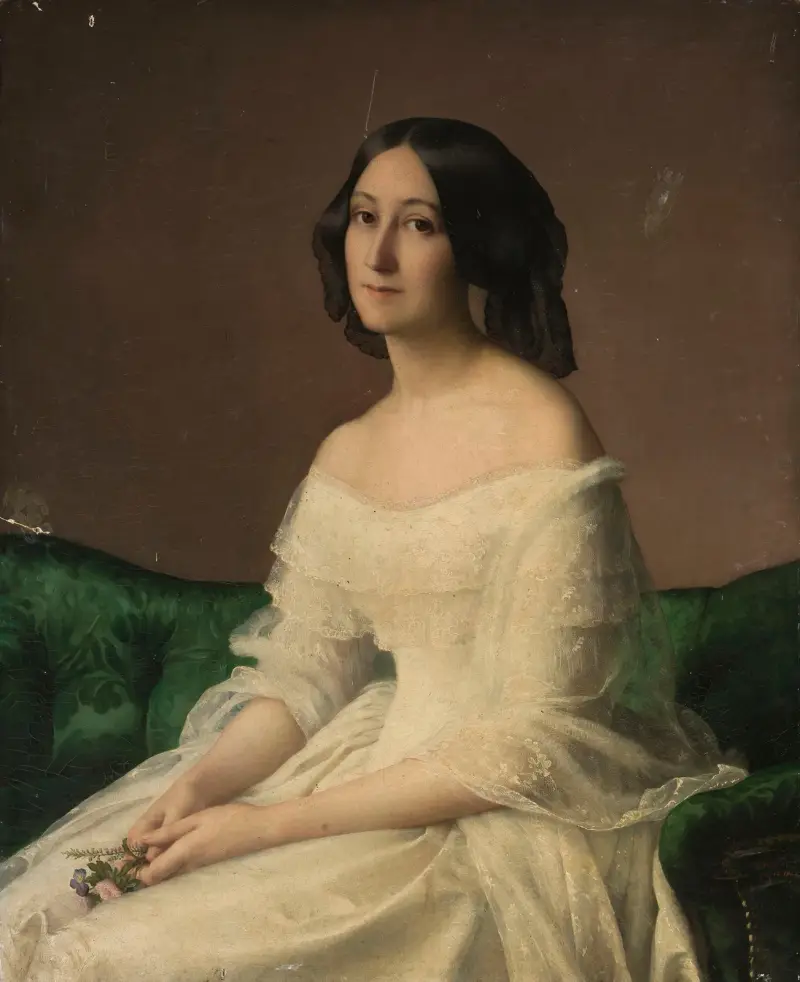 Porträtt av Hortense Thayer, född Bertrand av Louis Janmot