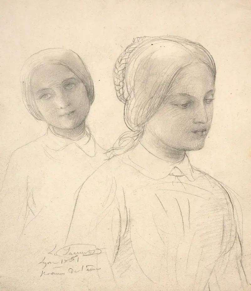 Studier av kvinnor för ”Le Poème de l’âme”, 1851 av Louis Janmot