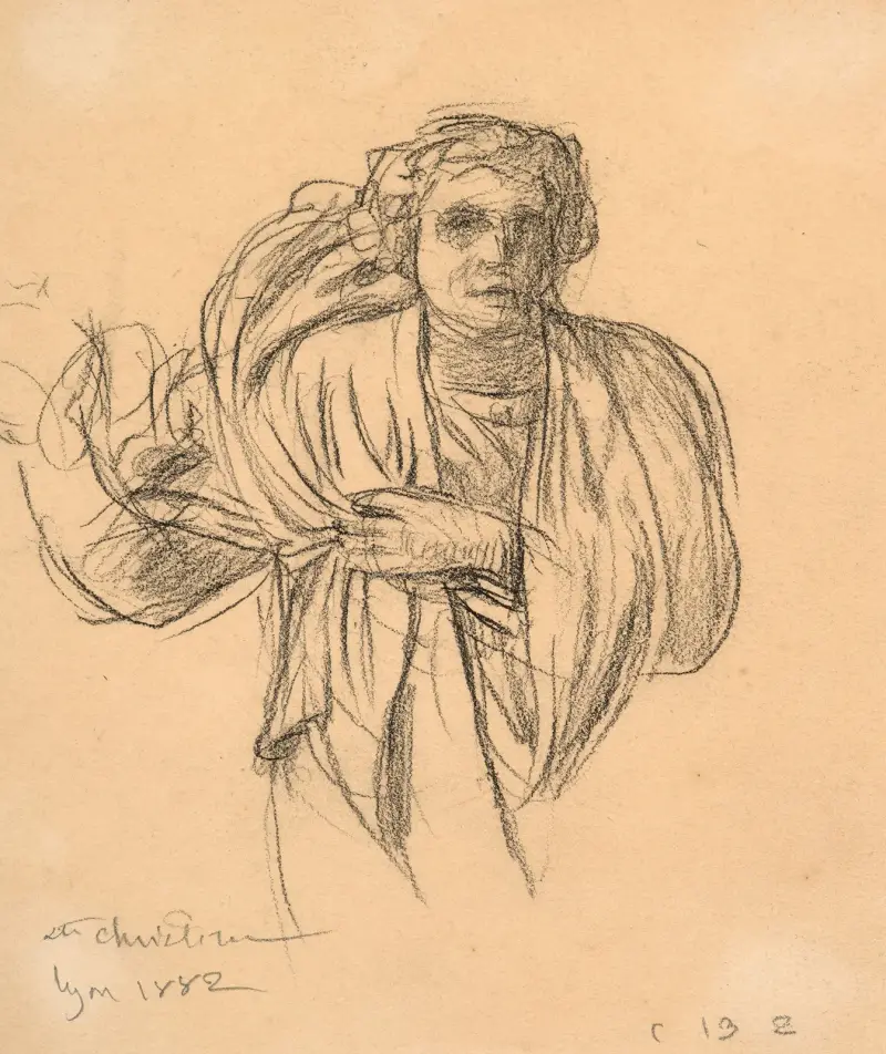 Studie till 'Le Martyre de sainte Christine' (Studie till Sankta Christinas martyrium) av Louis Janmot