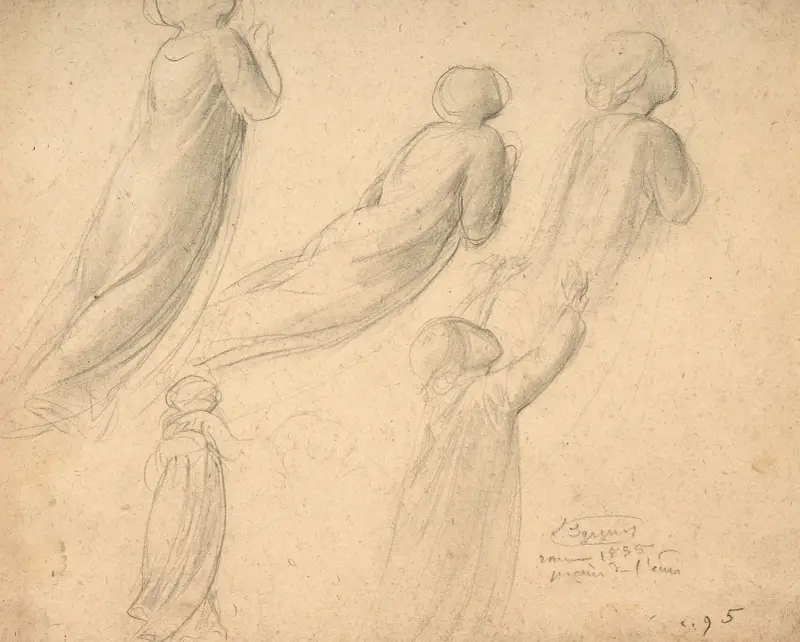 Studie till 'Souvenir du ciel' av Louis Janmot