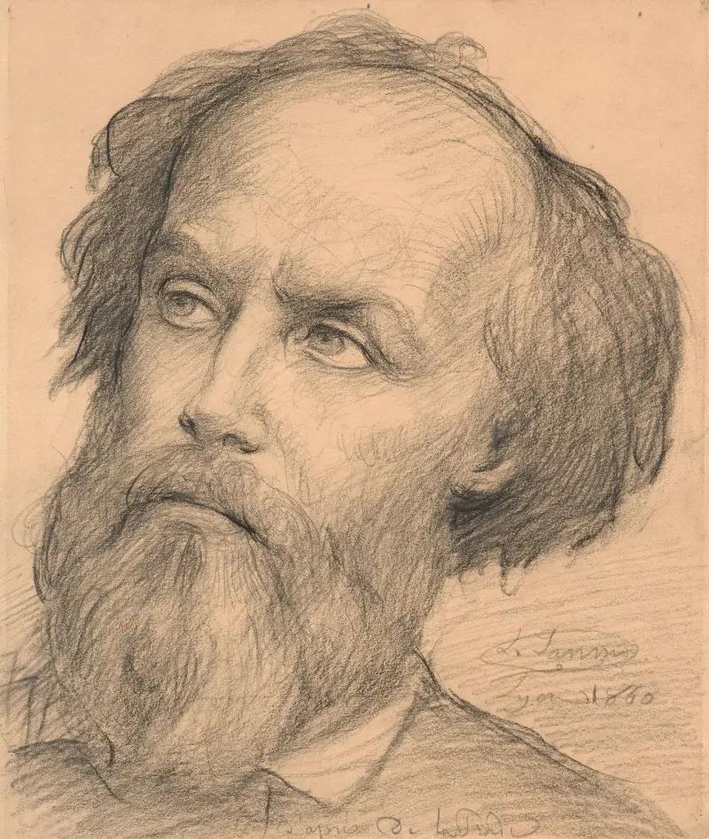 Studie till porträtt av Victor de Laprade av Louis Janmot