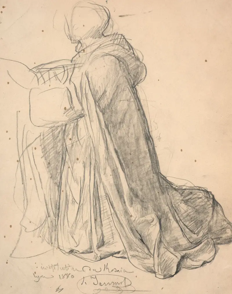 Studie av Sankt Dominikus för 'Le Rosaire', 1880 – nr 2 av Louis Janmot