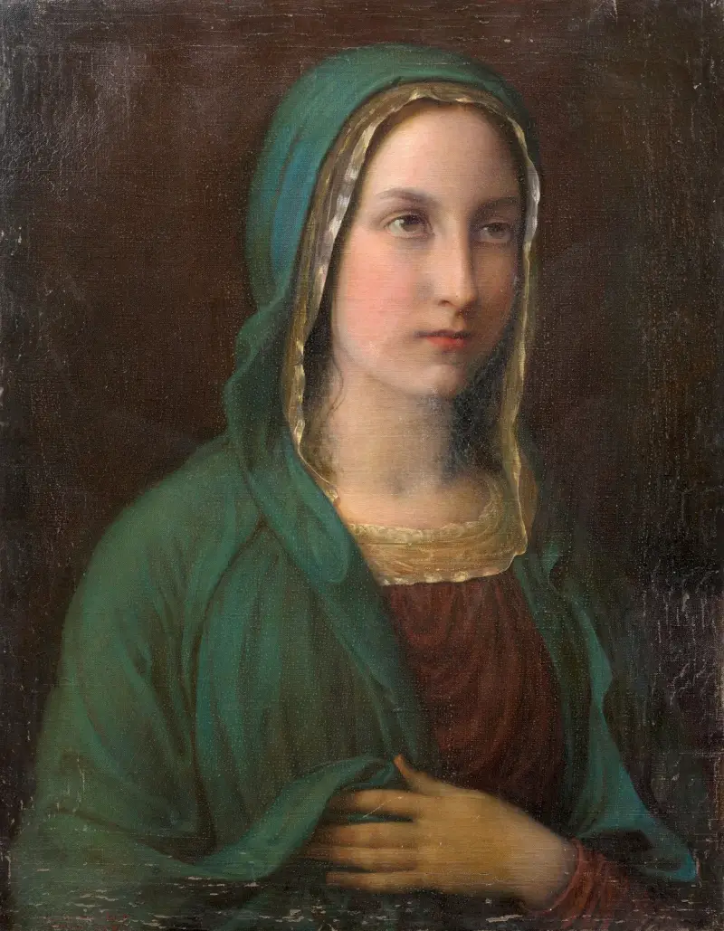 Jungfrau Maria mit ihrem Schleier von Louis Janmot