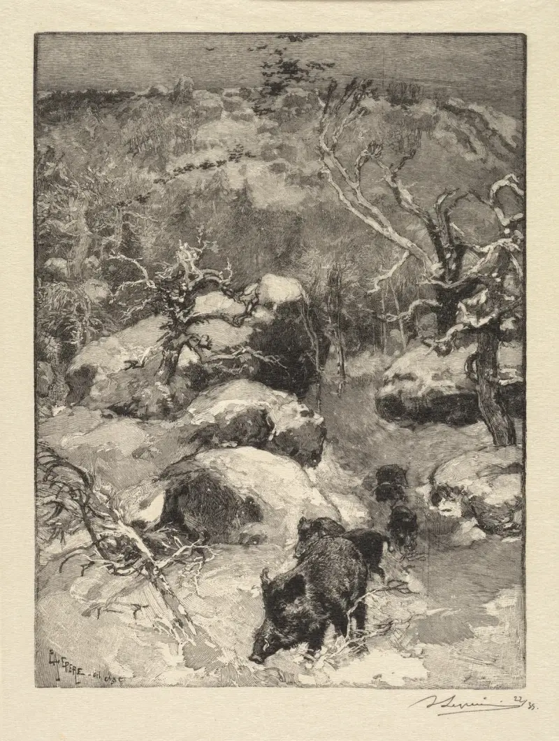 Cuvier-Châtillon Cliff av Auguste Louis Lepère