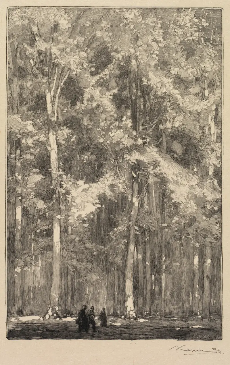 Morgon, vägskälet vid Forts de Marlottes rutt av Auguste Louis Lepère