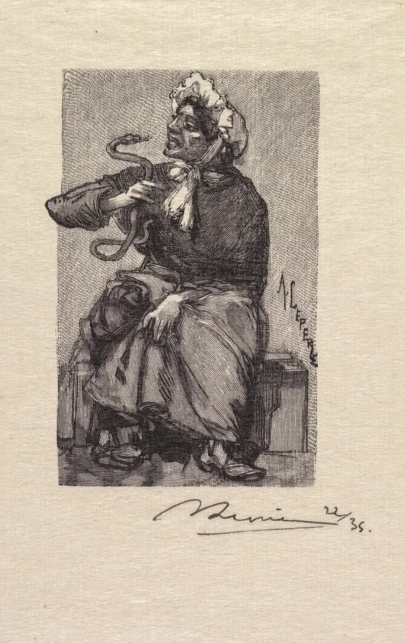 Der Schlangenhändler, 1890 – Nr. 1 von Auguste Louis Lepère