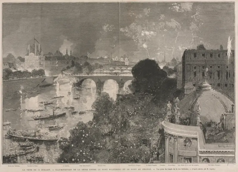 Das Fest des 14. Juli, Illumination des Place de la République von Auguste Louis Lepère