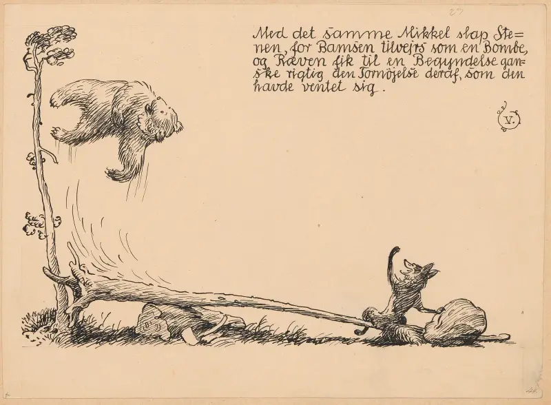 Bamsefar och Mikkel Räv, plansch 4 av Louis Moe