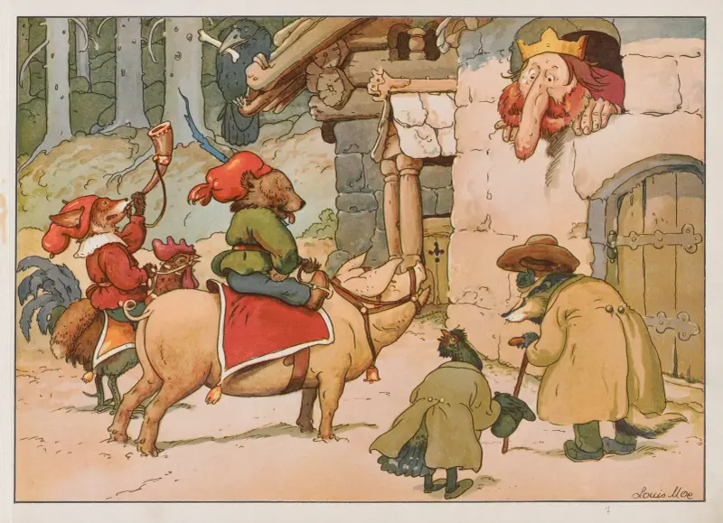Bruin; den lilla björnens äventyr, plansch 3 av Louis Moe