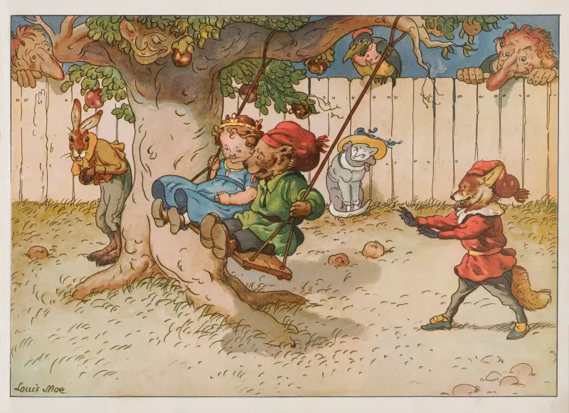 Bruin; den lilla björnens äventyr, plansch 5 av Louis Moe